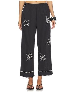 The Great The Weekend Pant With Hanky Embroidery - Black