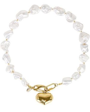8 Other Reasons Pearl Chunky Heart ネックレス - メタリック