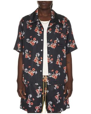 Rhude Turbo Floral Button-Up Shirt - Black