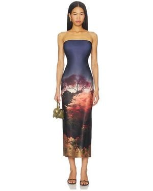 Katie May Enigma Strapless Slim Midi Dress - Blue