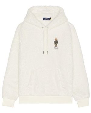 Polo Ralph Lauren Hi Pile Fleece Novelty Bear Hoodie - White