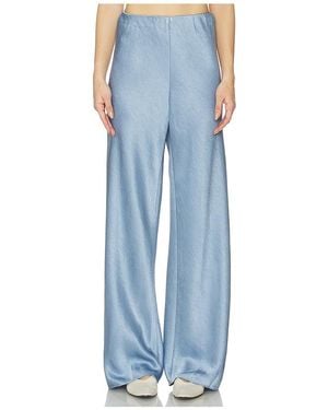 Vince High Waist Fluid Satin Bias Pant - Blue