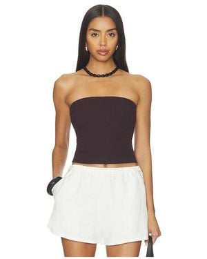 Enza Costa Cotton Rib Bandeau Top - White