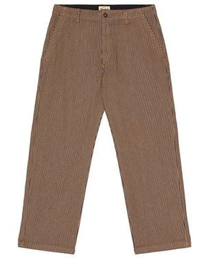 Rhythm Hickory Stripe Work Pant - White