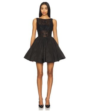 AMUR Lainey Boat Neck Mini Dress - Black