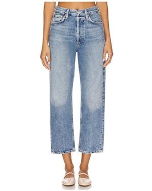 Agolde 90S Mid Rise Loose Straight Crop Jeans - Blue