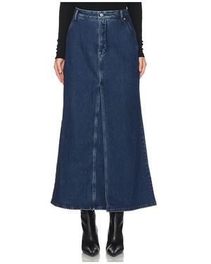 GOOD AMERICAN Fit And Flare Denim Maxi Skirt - Blue