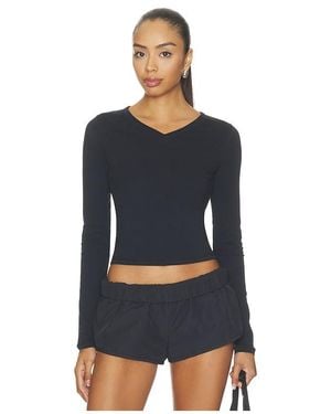 WellBeing + BeingWell Estrella V Neck Shirt - Black