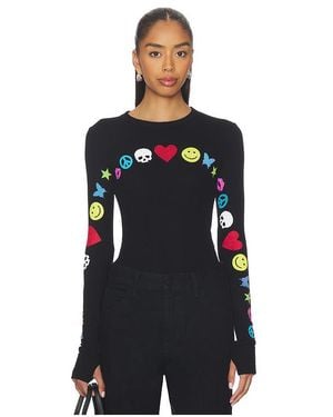 Lauren Moshi Mckinley Elements Arch Fitted Thermal Longsleeve Top - Black