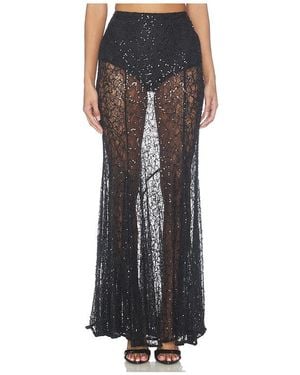 AFRM Marie Beaded Lace Skirt - Black