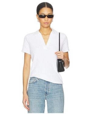 Vince Rib Short Sleeve Polo - White