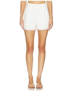 MINKPINK Santorini Embroidered Shorts - White