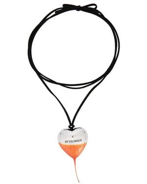 OTTOLINGER Knotted Heart Necklace - Black