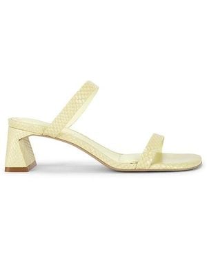 Jonathan Simkhai Clara Snake Print Leather Block Heel - White