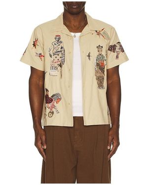 Samuel Zelig Collage Camp Shirt - Natural