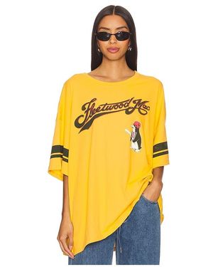 Daydreamer Fleetwood Mac Penguin Baseball Tee - Yellow