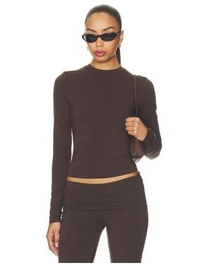 Skims Cotton Jersey Long Sleeve T-Shirt - Brown