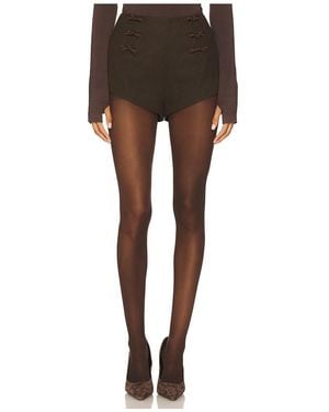 SAU LEE Niki Suede Short - Brown