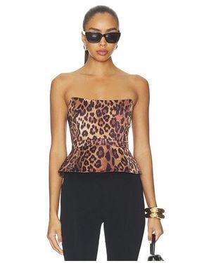 L'Agence Mirella Corset Peplum Top - Blue