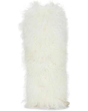 Paris Texas Furry Stiletto Boot - White
