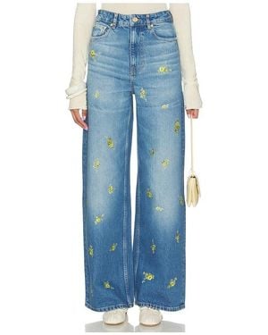 Ganni Printed Flower Denim Lari Jeans En Color Azul Talla (También En 25, 27)