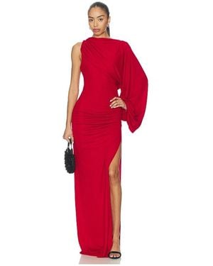 ANDAMANE Selene One Shoulder Maxi Dress - Red