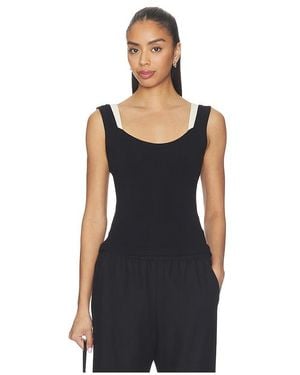 Artless Iris Layered Tank - Black