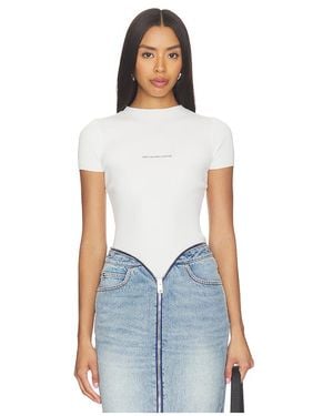 Alexander Wang Short Sleeve Crewneck Top With Jacquard Logo - Blue