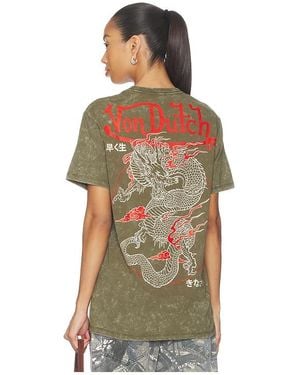 Von Dutch Dragon Washed Tee - Multicolour