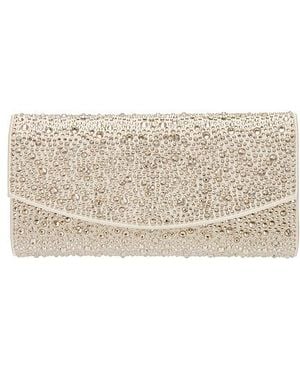 OLGA BERG Emma Crystal Clutch - Natural