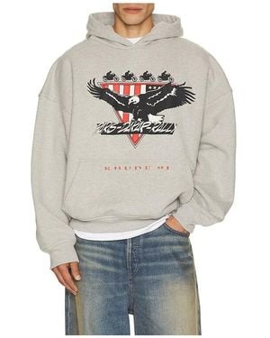 Rhude Stage Racing Hoodie - Gray
