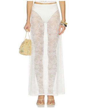 Runaway the Label Jenna Low Waist Lace Maxi Skirt - White