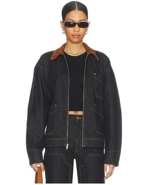 SLVRLAKE Denim Casey Square Worker Jacket - Black