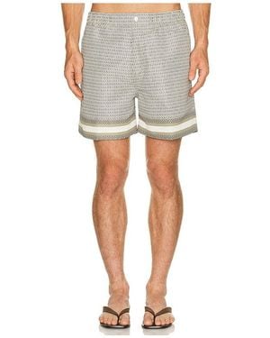 CHE Berkeley Border Printed Swim Short - Grey