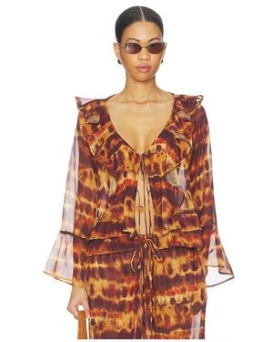 Leslie Amon Olivia Top En Color Marrón Talla (También En S, Xs, M) - Naranja