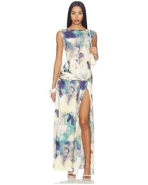 MISA Los Angles Vestido Afira En Color Amarillo, Verde Talla (También En Xs, S, M, Xl) - Blanco