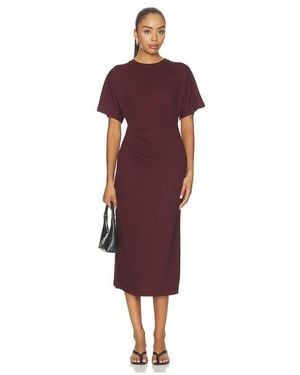 Vince Short Sleeve Side Rouche Dress - Red