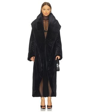 Norma Kamali Oversized Shawl Collar Maxi Coat - Black