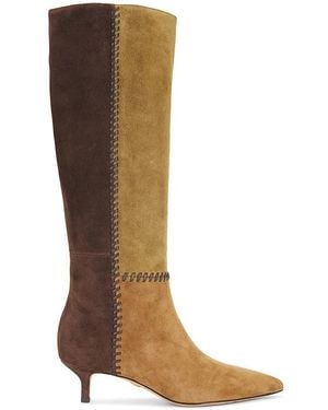 Veronica Beard Boot Lisa 45 Tall Whipstitch - Braun