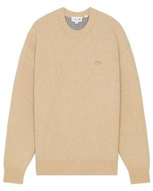 Lacoste Relax Fit Wool Jumper - Natural