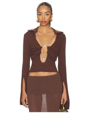 DI PETSA La Davina Knit Long Sleeve Top - Brown