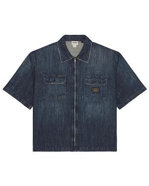 Guess Denim Zip Shirt - Blau