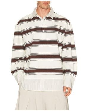 Feng Chen Wang Decontructed Long Sleeve Polo - Natural