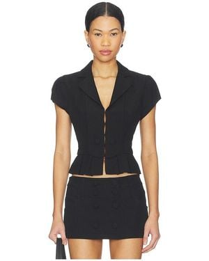 GUIZIO Mollie Cap Sleeve Blazer - Black