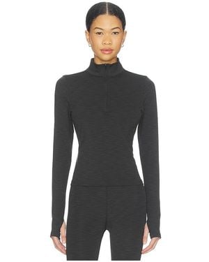 Splits59 Stevie Active Rib Half Zip Waist Length Top - Black