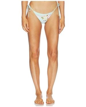 Self-Portrait Mint Floral Bikini Bottoms - White
