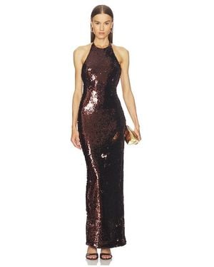 Michael Costello Vestido Largo Felicity En Color Chocolate Talla (También En Xxs, Xs, S, M) - Negro