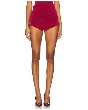 Nbd Ruffle High-Waisted Shorts - Red