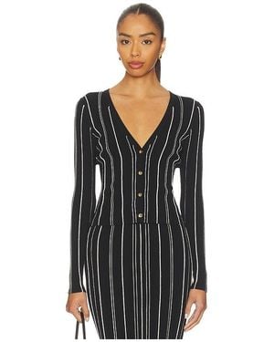 Hevron Pearl Cardigan - Black
