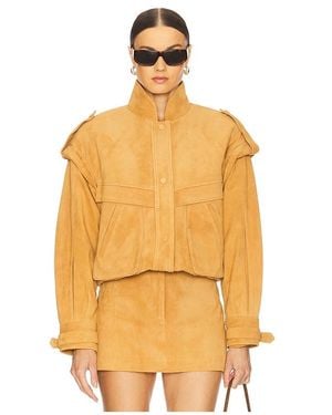 AEXAE Leather Suede Oversized Jacket - Orange